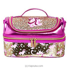 Smiggle Gold Kids School Double Decker Lunchbox For Girls And Boys With Carry Handle And Dual Compartments - Unicorn Print By Smiggle at Kapruka Online for specialGifts