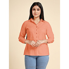 Linen Shirt Blouse  Orange at Kapruka Online