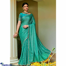 Green Pure Brasso Gold Work Saree By Amare at Kapruka Online for specialGifts