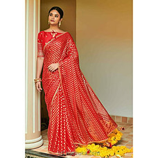 Red Pure Brasso Gold Work Saree By Amare at Kapruka Online for specialGifts