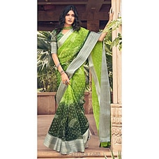 Dark Green Mix Light Green Organza Saree  By Amare  Online for specialGifts