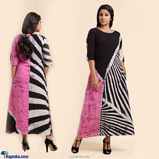 Satin Cotton Angled Batik Dress at Kapruka Online