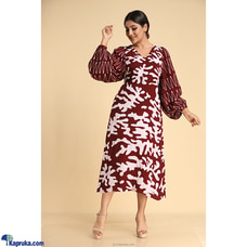Batik Dress with Puff Sleeves By Innovation Revamped at Kapruka Online for specialGifts