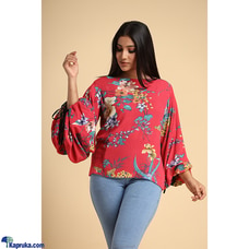 Printed Cheesecloth Top With Puff Sleeves at Kapruka Online