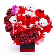 Hearty Love Chocolates With Roses And Cute Teddies, Romantic Happy Valentine`s Day Gifts For Her Buy Sweet Buds Online for specialGifts