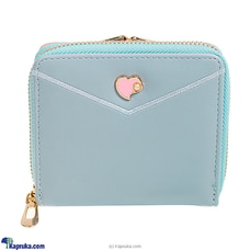 Ladies Mini Wallet - Short Zipper Clutch Bag With Coin Pocket - Women`s Mini Purse - Blue  Online for specialGifts