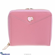 Ladies Mini Wallet - Short Zipper Clutch Bag With Coin Pocket - Women`s Mini Purse - Dark Pink at Kapruka Online