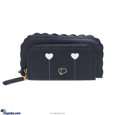 Ladies Travel Wallet - Zipper Clutch Bag With Coin Pocket - Women`s Purse With Card Holders - Black  Online for specialGifts