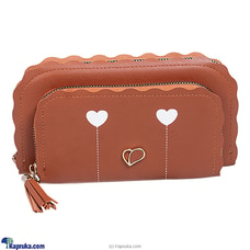 Ladies Travel Wallet - Zipper Clutch Bag With Coin Pocket - Women`s Purse With Card Holders - Brown  Online for specialGifts