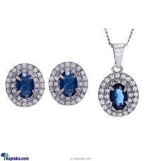 Stone `N` String Silver And Cubic Zirconia Jewellery Set With Ear Studs And Pendent Buy Stone N String Online for specialGifts