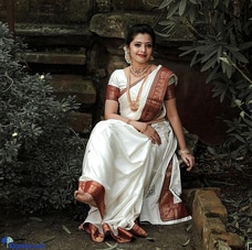 White Soft Lichi Silk Jacquard Border Saree  By Amare  Online for specialGifts