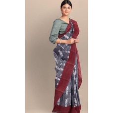 Mulmul Soft Cotton Saree  Gray  By Qit  Online for specialGifts
