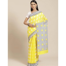 Mulmul Soft Cotton Saree Yellow at Kapruka Online