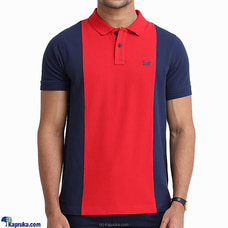 Moose men`s slim fit Red horizon polo T-shirt-Navy at Kapruka Online
