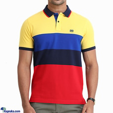 Moose men`s slim fit Vibrant polo T-shirt Yellowfin Multi at Kapruka Online