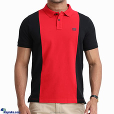 Moose Men`s Slim Fit Red Horizon Polo T-shirt-black at Kapruka Online