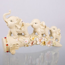 Elephant Sculpture Set Of 3 Resin Elephant Ornament - White  Online for specialGifts