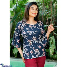 Bell sleeve printed top BLUE-FRB001 Buy Lady Holton Online for specialGifts