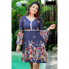 Lace Attached Dark Blue Dress at Kapruka Online