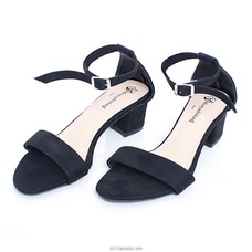 Black Peep Toe Low Ankle Wrapped -fashion Women`s Ankle Strap High Heel Sandal Shoes at Kapruka Online