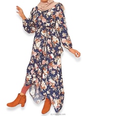 navy blue floral rapper round dress-2217  By zamorah  Online for specialGifts