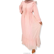 baby pink selfcolourd dot long dress  shiffon -22018  By zamorah  Online for specialGifts