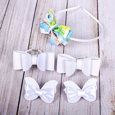 Baby Girls` Gift Box - Bow Hair Bands And Hair Clips - White, Party Hair Accessories For Cute Baby Girls  Online for specialGifts
