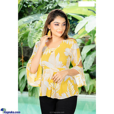 Bell sleeve printed top Yellow -CTGY Buy Lady Holton Online for specialGifts