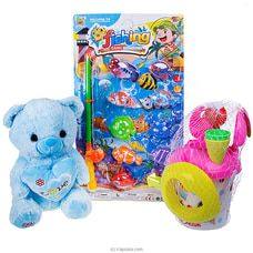 Beach Time Gift Set With Beach Toy Bucket, Fishing Game Set And Soft Teddy Bear- Gift for your little one Buy Brightmind Online for specialGifts