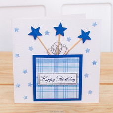 Blue - White Handmade Birthday Greeting Card Buy same day delivery Online for specialGifts