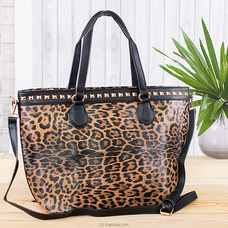 Ladies leopard skin tote bag- Black and Brown Buy teachers day Online for specialGifts