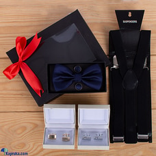 My Handsome You Men`s Gift Set With  Y Shape Suspenders, Bow & 3 Pairs Of Cufflinks at Kapruka Online