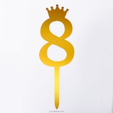 Acrylic Cake Topper No. 8 Golden Buy same day delivery Online for specialGifts