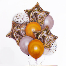 Black, Gold And White Decoration Balloons For Birthday , Anniversary Party, Pack Of 9 Balloons ( Stars) at Kapruka Online