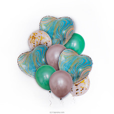 Green And Blue Harts Balloons For Party, Party Decoration Pack Of 9 Balloons Buy balloon Online for specialGifts