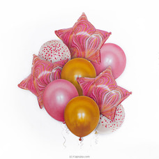 Pink And Gold Stars Balloons For Party, Party Decoration Pack Of 9 Balloons at Kapruka Online