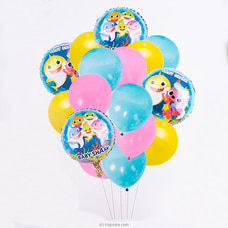 Baby Shark Cartoon Theme Foil Balloon Set, 16 Pcs Set For Birthday Decoration Blue Buy balloon Online for specialGifts