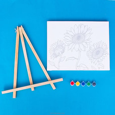 Pre Drawn Sunflower  Canvas For Painting For Kids With Paint Pots (24x30)  AJ0599 Buy Brightmind Online for specialGifts