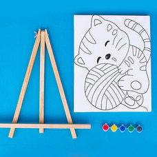 Pre Drawn Kitty  Canvas For Painting For Kids With Paint Pots (24x30) AJ0599 Buy Brightmind Online for specialGifts