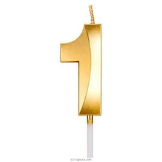 Number 1 Smokeless Candle For  Birthday,  Anniversary,  Cake Topper ( 5cm) - Gold Buy candles Online for specialGifts