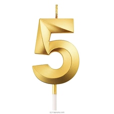 Number 5 Smokeless Candle For  Birthday,  Anniversary,  Cake Topper ( 5cm) - Gold at Kapruka Online