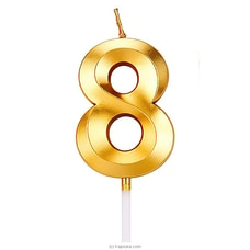Number 8 Smokeless Candle For  Birthday,  Anniversary,  Cake Topper ( 5cm) - Gold Buy candles Online for specialGifts
