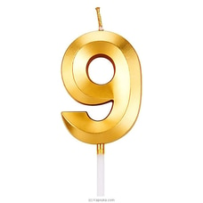 Number 9 Smokeless Candle For  Birthday,  Anniversary,  Cake Topper ( 5cm) - Gold at Kapruka Online