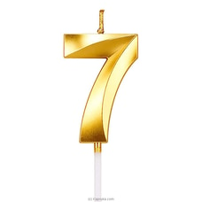 Number 7 Smokeless Candle For  Birthday,  Anniversary,  Cake Topper ( 5cm) - Gold at Kapruka Online