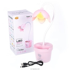 Flower Design Pen Holder with LED Desk Light- Eye Protection Table Lamp - Touch Dimmer Desktop Lamp at Kapruka Online
