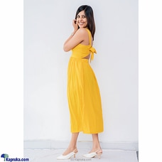 Araliya Back Tie Dress- Yellow Buy JoeY Online for specialGifts