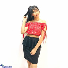 Off Shoulder Casual Top red-FC-F-0013 Buy FENDY Clothing Online for specialGifts