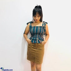 Classy Smocked Crop Top-FC-F-0014 Buy FENDY Clothing Online for specialGifts