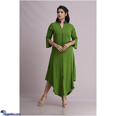 Twill Rayon Bottom Curved Dress Green at Kapruka Online