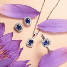 Chamathka Kumarihami S925 Silver Full Set In Blue Sapphire Buy Chamathka Jewelry Online for specialGifts